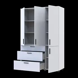 Шафа для одягу Doros Торн Білий 3 ДСП/3Ш (полиці) 135х51.6х200 (44900486) - мініатюра 3