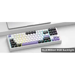 Клавіатура MageGee SKY 87 RGB Wireless Ivory White Switch Ice Purple (6971969728486-UA) [164308] - мініатюра 5
