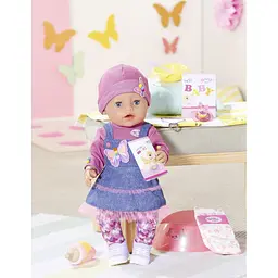 Лялька Baby Born Ніжні обійми Джинсовий лук, з аксесуарами, 43 см (831298) - мініатюра 2