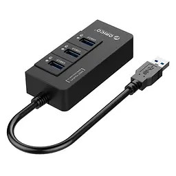 USB-хаб ORICO USB 3.0 3 порти + RJ45 (HR01-U3-V1-BK-BP) - мініатюра 2