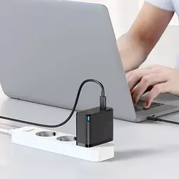 Мережевий зарядний пристрій Baseus GaN2 Fast Charger 1Type-C + Cable Type-C to Type-C 1.5m 100W TZCCGAN-L01 Black - мініатюра 2
