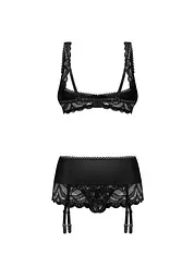Комплект білизни Obsessive Lecille otwarty, L/XL (чорний) - мініатюра 2