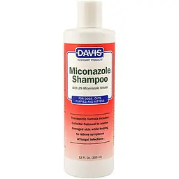 Davis Miconazole Shampoo 0.355 л шампунь з 2% нітратом міконазолу для собак і котів з захворюваннями шкіри