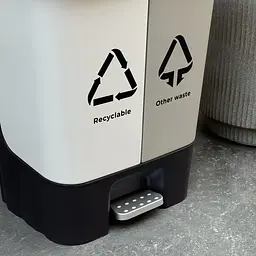Відро для сміття MBM My Home сортувальне з кришкою та педаллю 10+10 л сіре (BIN-05 (10+10L) LIGHT GRAY/GRAY) - мініатюра 12