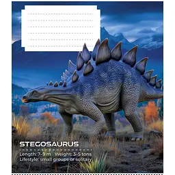 Зошит шкільний Школярик на скобі у клітинку 24 аркуши Dinosaurs-5 (024-3753K)   