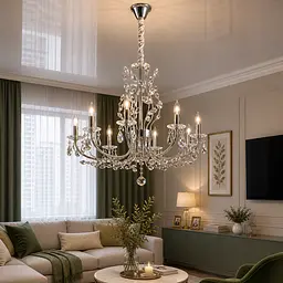 Класична люстра-свічка Splendid Ray L9031/8 (silver) хром, 8 ламп, Ø80 см - мініатюра 2