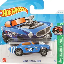 Набір: Базова машинка Hot Wheels HW J-Imports Mazda RX-3 помаранчева (5785) + Базова машинка Hot Wheels HW Reverse Rake Volvo P1800 Gasser блакитна (5785) - мініатюра 3