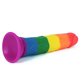 Фалоімітатор LoveToy Prider 7" 18.5 см райдужний - мініатюра 3