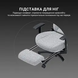 Ігрове крісло Anda Seat Luna Pro Gray Fabric Size L (AD18T-44-G-F) - мініатюра 11