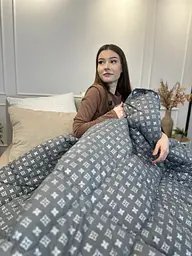 Ковдра полуторна стьобана зимова з холофайбера Leri Max 21516 145х210 см сіра - мініатюра 8