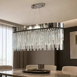 Підвісна люстра Artlight P809/800L CH на 10 ламп E14 із овальним хромованим корпусом