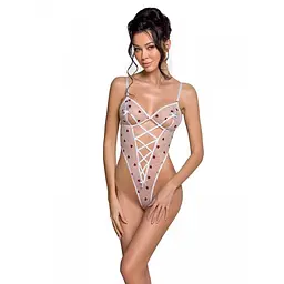Еротичне боді з малюнком Passion Lovelia Body, білий колір, XXL/XXXL