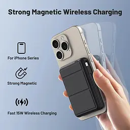 Магнітний зовнішній акумулятор Azmuth для Magsafe Battery Pack ємністю 10000 мАгод, 22.5 Вт PD, швидка зарядка з кабелем USB-C - мініатюра 4