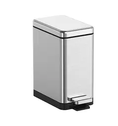 Відро для сміття Koer TC-010210-02 з плавним закриттям, прямокутне, 10 л, нержавійка (KR5597) - мініатюра 3