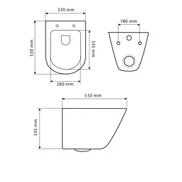 Підвісний унітаз VBI Burano Tornado white VBI-020700, Білий - мініатюра 2