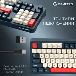 Клавіатура бездротова GamePro Asgard Drakkar Keychron Super Red Switch Blue (MK305BL) - мініатюра 7