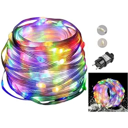 Вулична світлодіодна гірлянда Sun Lamp стрічка 200 LED RGB великі краплі 20 м білий 8 режимів