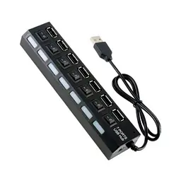 Концентратор Voltronic USB 2.0 to 7xUSB with switches black (YT-H7SHS-B) - мініатюра 2