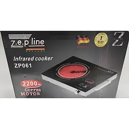 Електроплита інфрачервона одноконфоркова настільна переносна Zepline ZP-061 2200w - мініатюра 2