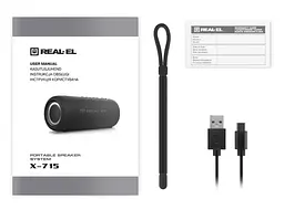 Портативная колонка REAL-EL RX715 10W Bluetooth TWS, RGB, Black - мініатюра 14