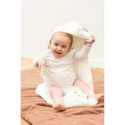 Рушник дитячий Childhome Terry Teddy 80x80 см з капюшоном білий (CCBCJMTB) - мініатюра 8