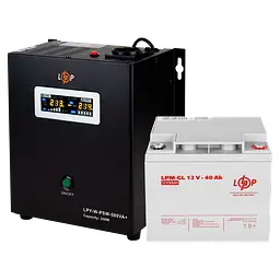 Комплект резервного живлення для котла LP (LogicPower) ДБЖ + гелева батарея (UPS W500 + АКБ GL 480W)