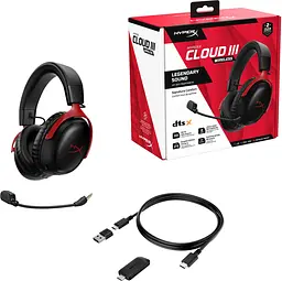 Навушники з мікрофоном HyperX Cloud III Wireless Black/Red (77Z46AA) - мініатюра 5