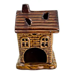 Аромалампа керамічна "Будиночок" коричнева (12,8 × 10 × 11 см) - мініатюра 4