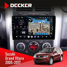 Штатна магнітола Suzuki Grand Vitara 2005-2017 Decker D9-011 4x64, DSP, 4G, 360 Decker (НФ-00006437)