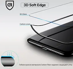 Захисне 3D скло для Apple iPhone SE (2020)/7/8/SE (2022), 3D Soft Edge, загартоване, 9H, загартоване скло, повне проклеювання, протиударне, глянсове з олеофобним покриттям, на весь екран, сумісне з чохлами, ArmorStandart (ARM49732) - мініатюра 3