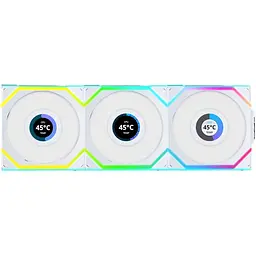 Комплект вентиляторів LIAN LI UNI Fan SL WIRELESS LCD 120-3 (G99.12SLLCD1W3W.00) White - мініатюра 1