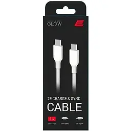 Кабель 2E USB-C - USB-C Glow 60W 1m White - мініатюра 2