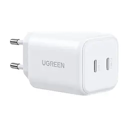 Зарядний пристрій Ugreen X526 2xUSB-C PD45W GaN white (65154)
