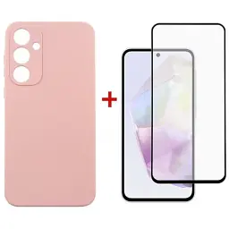 Чехол для мобильного телефона Dengos Samsung Galaxy A35 5G + Glass Pink (DG-KM-91)