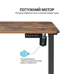 Комп'ютерний стіл OfficePro з електрорегулюванням висоти коричневий (ODE119WB) - мініатюра 7