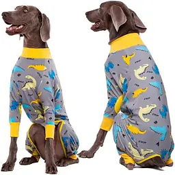 Піжама/попона для собак MIAODODO D15 Yellow Dinosaur, 2XL