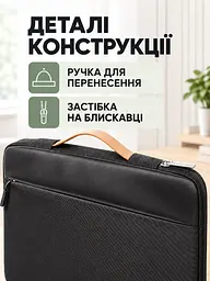 Сумка для ноутбука 16 дюймів водовідштовхувальна Чорна (37261523) - мініатюра 6