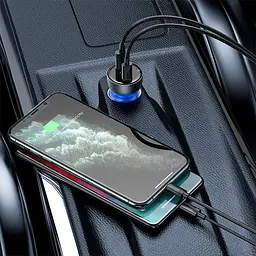 Автомобільний зарядний пристрій Baseus Particular PPS 1USB + Type-C 65W + Cable Type-C/Type-C 1m TZCCKX-0G - мініатюра 2