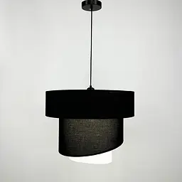 Дизайнерська люстра IONOS 2 з текстильним абажуром Line.F MJ 159-500 BK+BK+WT - мініатюра 6