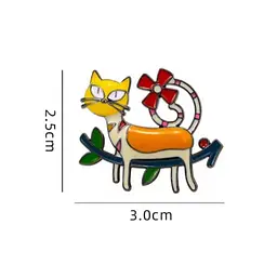 Брошка Котик на гілці брошка-шпилька синя - мініатюра 2