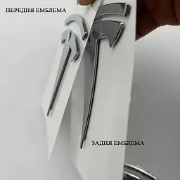 Задня емблема Tesla 3 Хром 78 мм метал на скотчі (Завод) - мініатюра 3