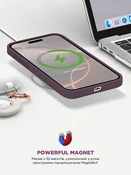 Силиконовый чехол с MagSafe для Apple iPhone 16 Pro, ICON2 MagCase, бордовый, противоударный, панель с мягкой подкладкой, защита всего корпуса, поддержка беспроводной зарядки, совместим с защитными стеклами и пленками, ArmorStandart (ARM81317) - мініатюра 9