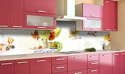 Вініловий кухонний фартух Сніданок наклейка для кухні ПВХ квіти Фрукти Жовтий 60х300 см Happy Pocket Z181636 - мініатюра 3