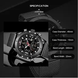 Чоловічий наручний годинник Naviforce Tesla Black NF9153 - мініатюра 7