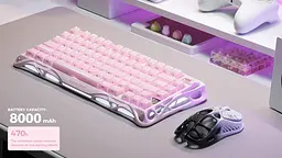 Клавіатура GravaStar Mercury K1 80keys Kailh Cheery Pink EN/UKR Sakura Pink (GS_K1_P_PNK) - мініатюра 8