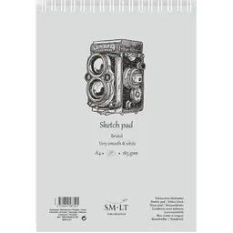 Альбом для ескізів на спіралі SM-LT Art Authentic (Bristol) 185г/м2 50л білий та гладкий папір - мініатюра 2