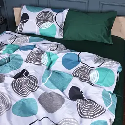 Наволочка MirSon Сатин 22-1405 Geometry Bliss 70х70 см смарагдова (2200010594010) - мініатюра 2
