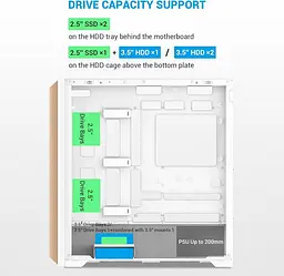 Корпус SAMA Z60 без БЖ (Z60-WHAWA4X1-GL) White - мініатюра 6