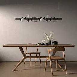 Підвісний світильник Babich Studio Lunar 1500 Black (RAL 9005) - мініатюра 5