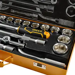 Набір торцевих головок з тріскачкою Ingco Industrial 1/2" 24 предмети (HKTS0243) - мініатюра 4